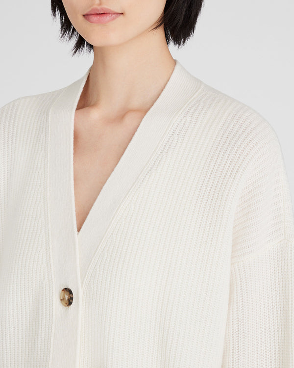 Club Monaco Cashmere Relaxed Knit Cardigan Ivory