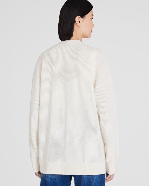 Club Monaco Cashmere Relaxed Knit Cardigan Ivory