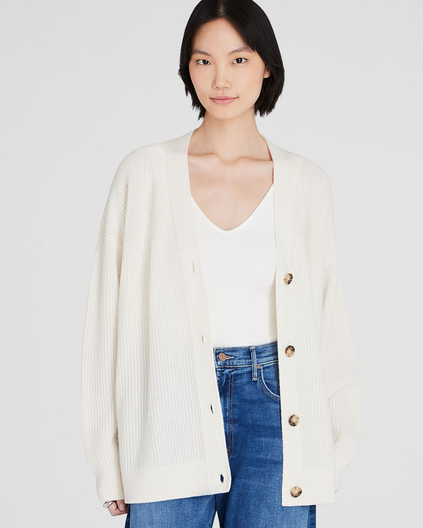 club monaco Cashmere Relaxed Knit Cardigan Ivory