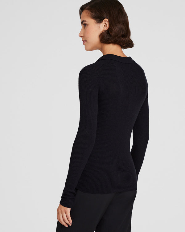 Club Monaco Cashmere Rib Polo Black