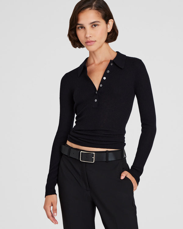 club monaco Cashmere Rib Polo Black