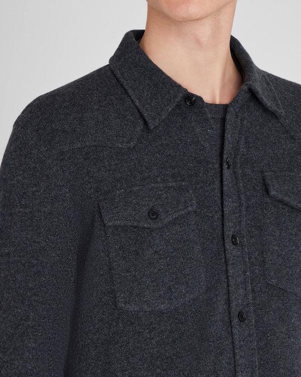 Club Monaco Cashmere Sweater Shirt Charcoal