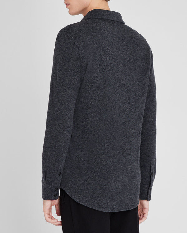 Club Monaco Cashmere Sweater Shirt Charcoal