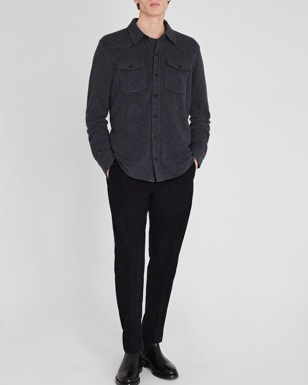 Club Monaco Cashmere Sweater Shirt Charcoal