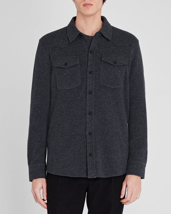 club monaco Cashmere Sweater Shirt Charcoal