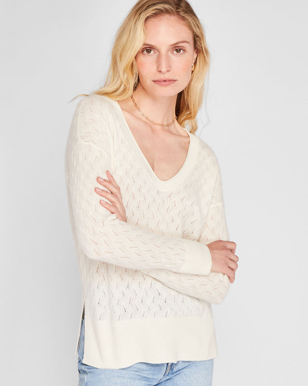 club monaco Cashmere Texture Pullover Ecru