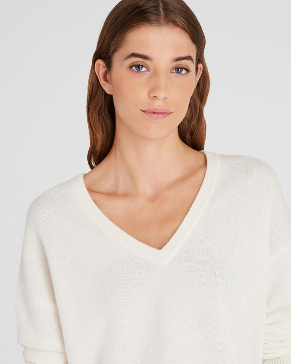 Club Monaco Cashmere V-Neck Sweater Ivory