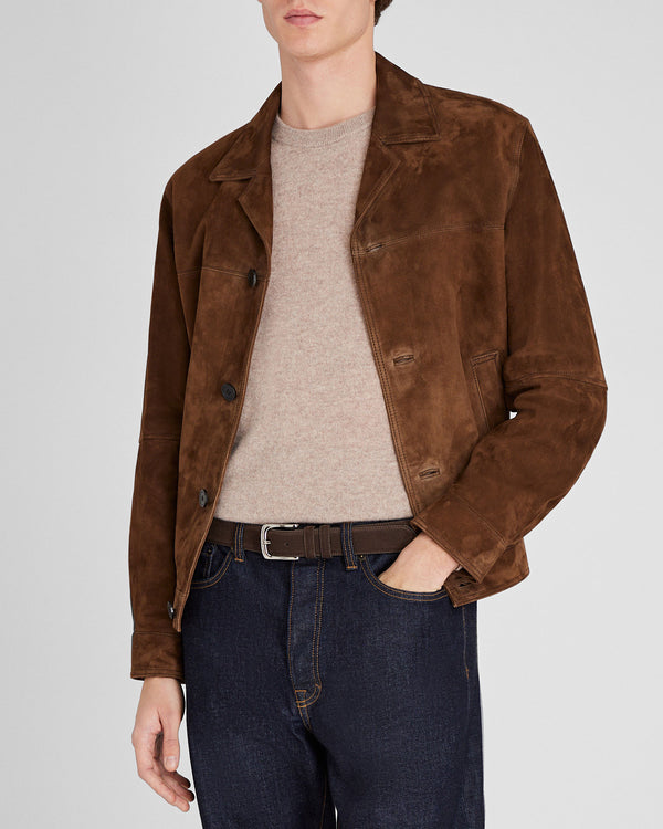 Club Monaco Casual Suede Belt Tan