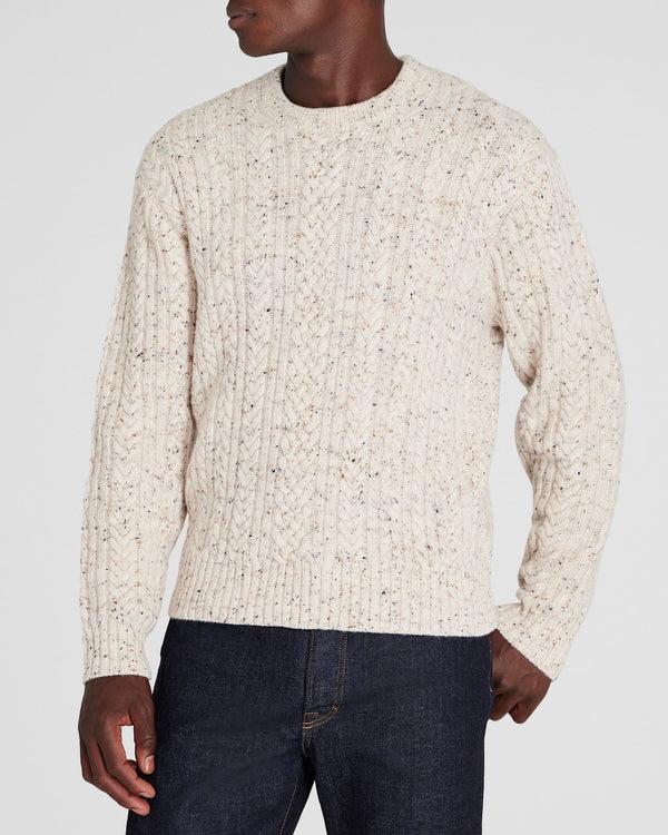 club monaco Chunky Cable Crewneck Cream Base