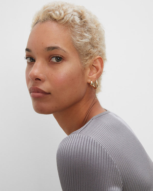 Club Monaco Chunky Hoop Set Gold