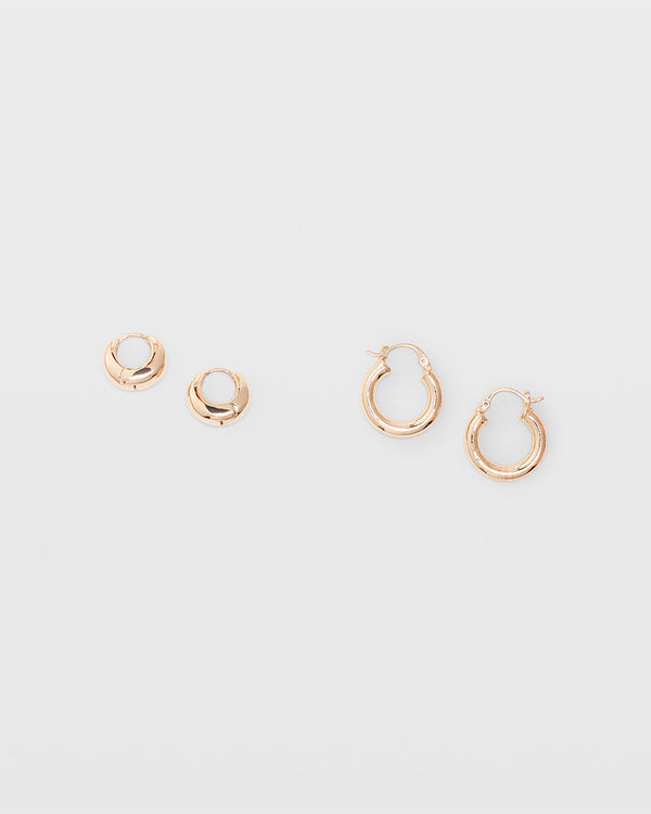 club monaco Chunky Hoop Set Gold
