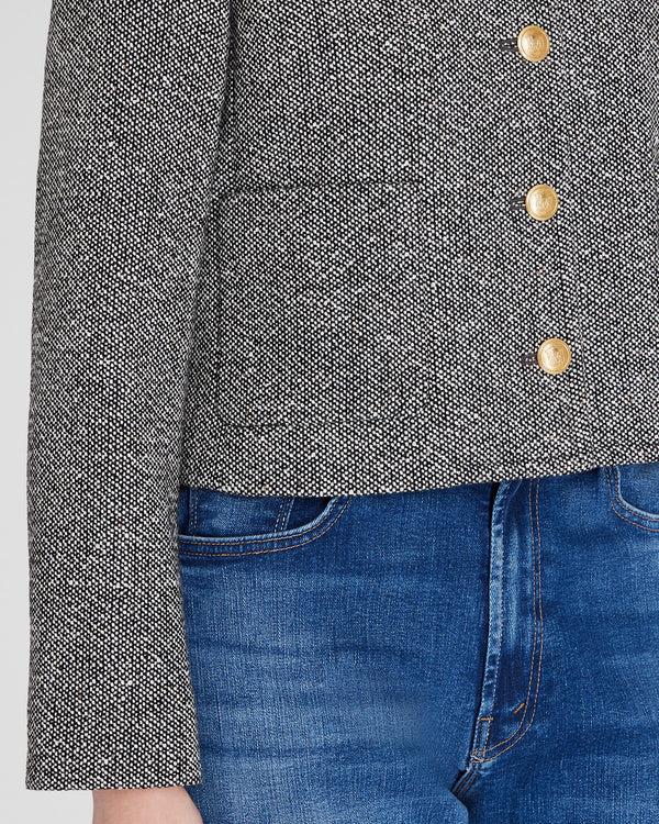 Club Monaco Collarless Tweed Jacket Black Ivory