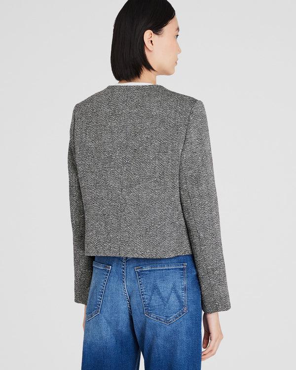 Club Monaco Collarless Tweed Jacket Black Ivory