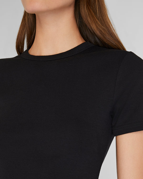 Club Monaco Compact Micro Rib Tee Black