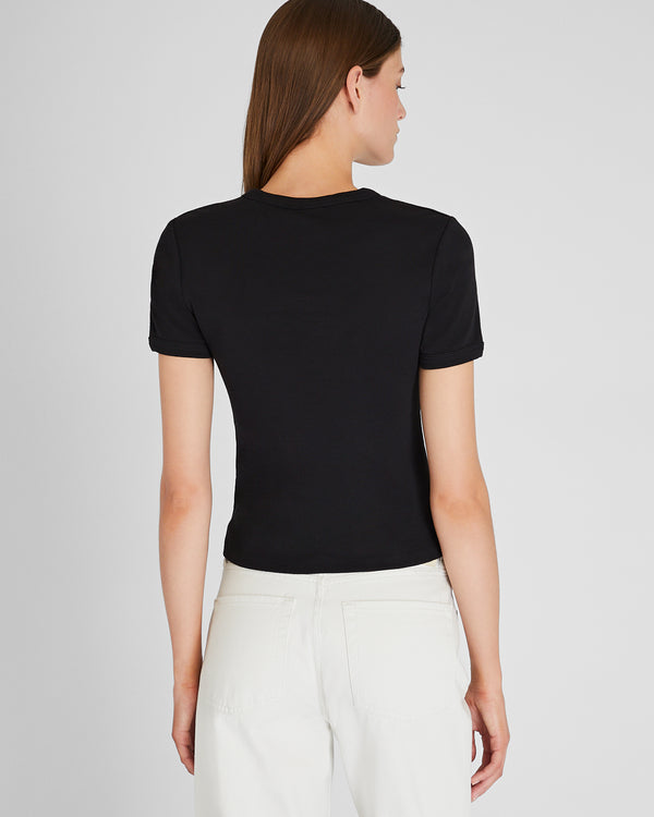 Club Monaco Compact Micro Rib Tee Black