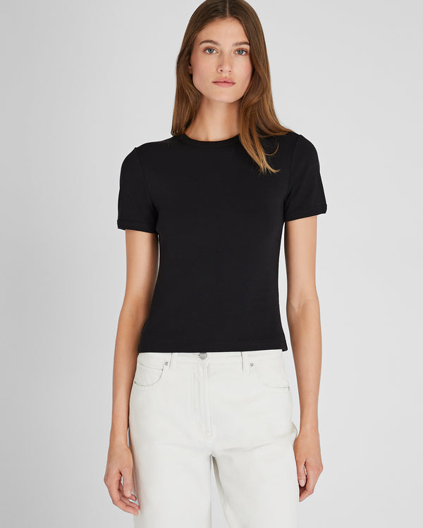 club monaco Compact Micro Rib Tee Black