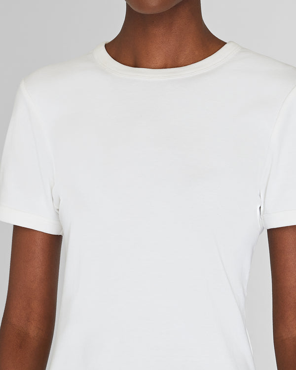 Club Monaco Compact Micro Rib Tee White