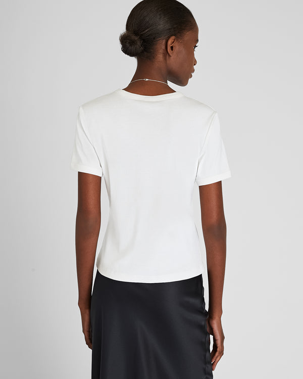 Club Monaco Compact Micro Rib Tee White