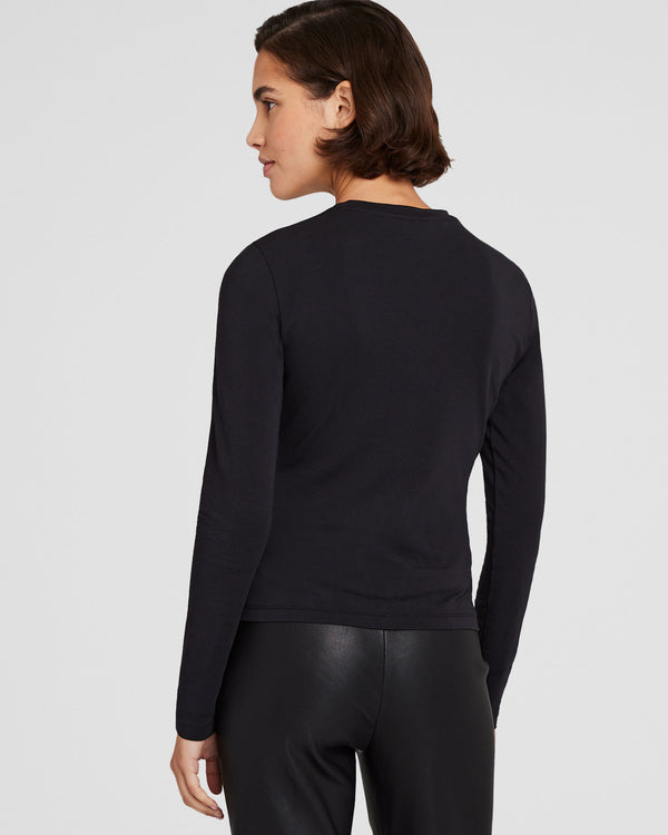 Club Monaco Contour Long-Sleeve Top Black