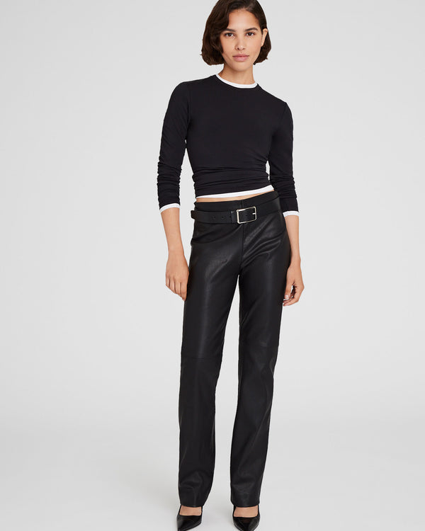 Club Monaco Contour Long-Sleeve Top Black