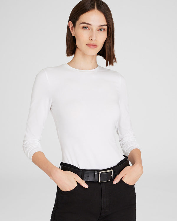 club monaco Contour Long-Sleeve Top White