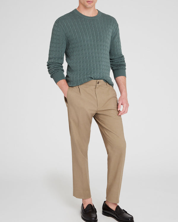 Club Monaco Cotton Cable Crew Sweater Green