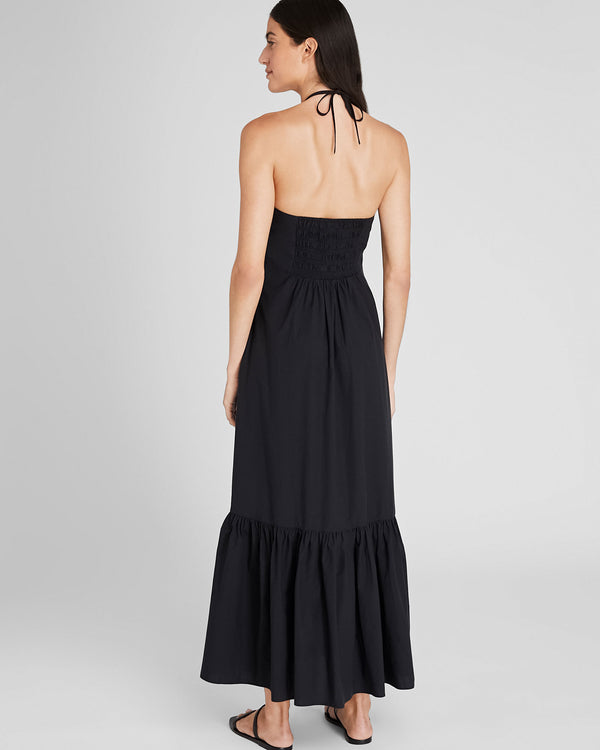 Club Monaco Cotton Halter Maxi Dress Black