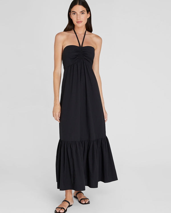 Club Monaco Cotton Halter Maxi Dress Black