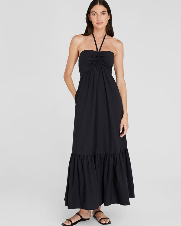 club monaco Cotton Halter Maxi Dress Black