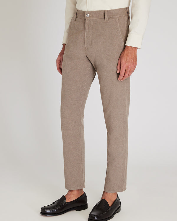 Club Monaco Cotton Linen Twill Pant Brown