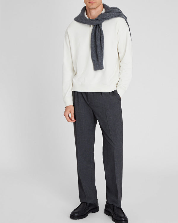 Club Monaco Cotton Sweatshirt Polo Cream