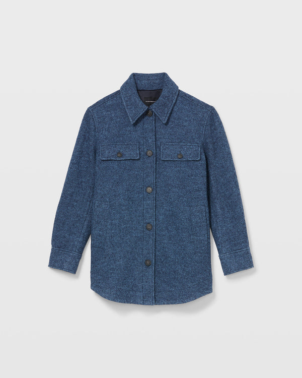 Club Monaco Cozy Shirt Jacket Heather Blue