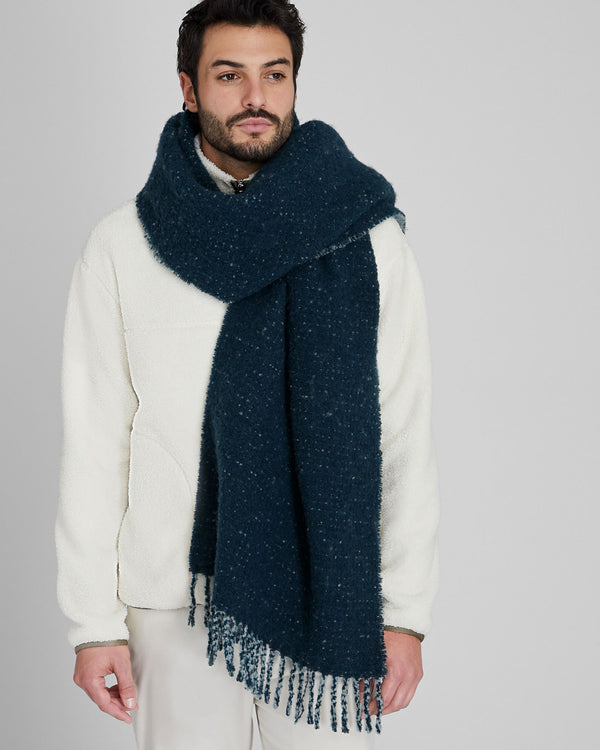Club Monaco Cozy Wool Scarf Blue Mix