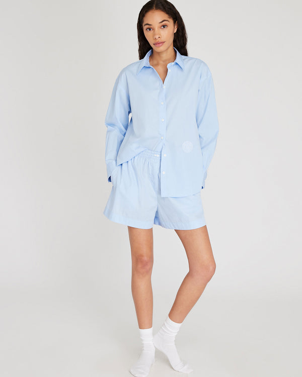 club monaco Crest Cotton Sleep Set Light Blue
