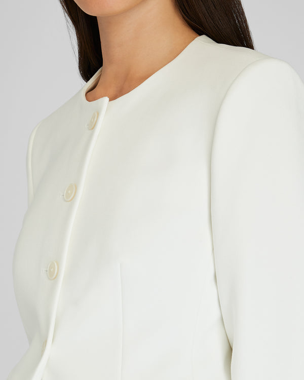 Club Monaco Crewneck Cutaway Blazer White