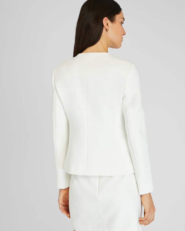 Club Monaco Crewneck Cutaway Blazer White