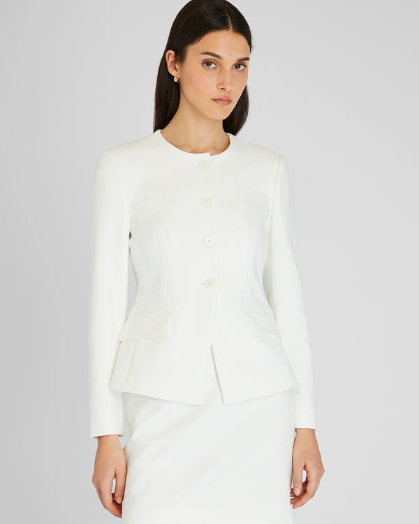 club monaco Crewneck Cutaway Blazer White