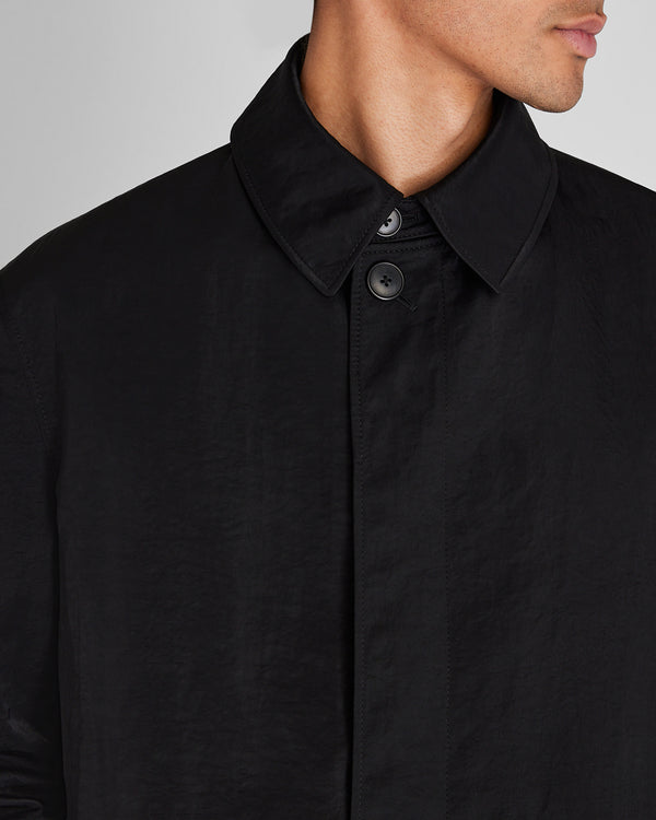 Club Monaco Crinkled Nylon Car Coat Black