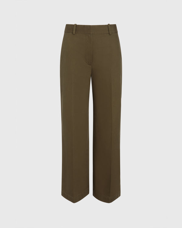 club monaco Cropped Chino Pant Dark Olive