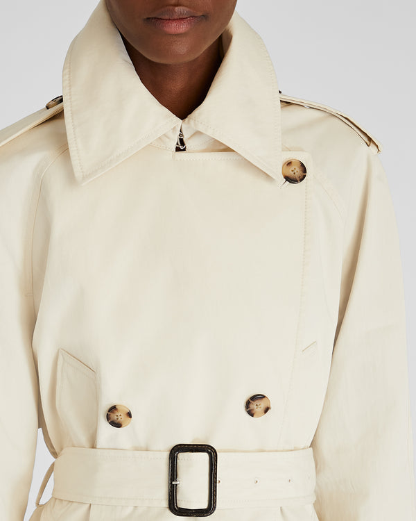 Club Monaco Cropped Monaco Trench Ecru