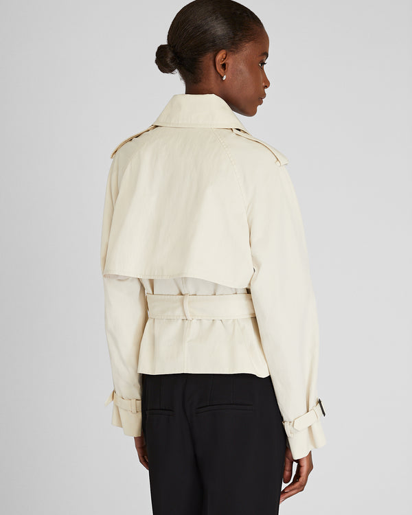 Club Monaco Cropped Monaco Trench Ecru