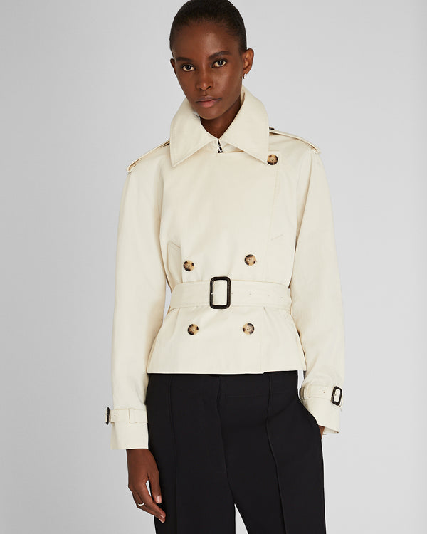 club monaco Cropped Monaco Trench Ecru