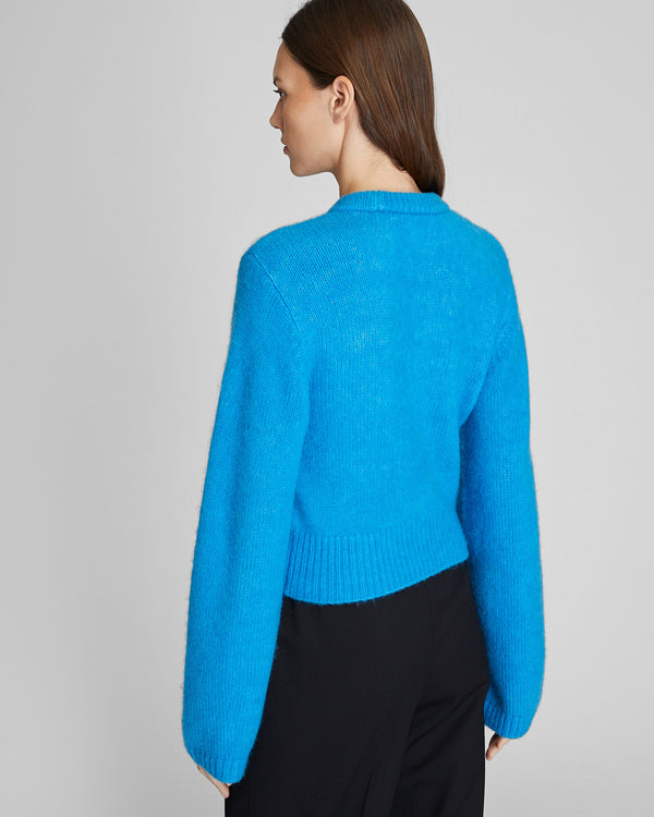 Club Monaco Cropped Relaxed Crewneck Blue