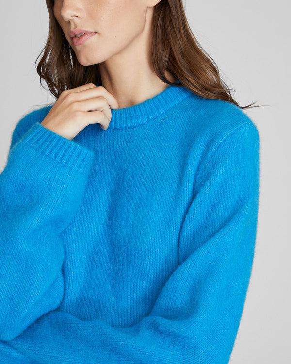 Club Monaco Cropped Relaxed Crewneck Blue