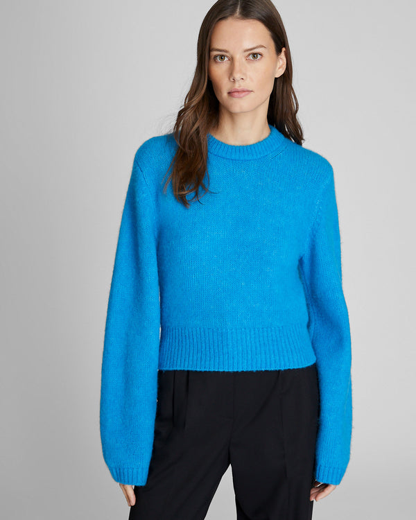 club monaco Cropped Relaxed Crewneck Blue