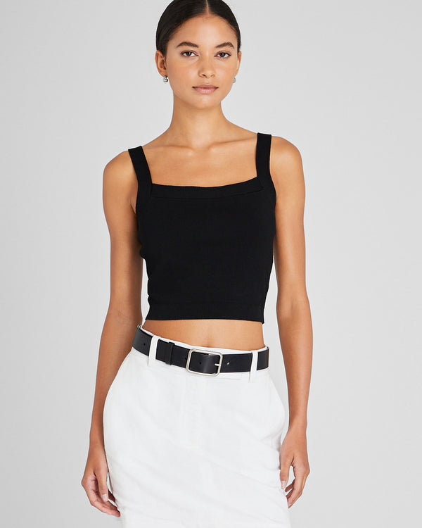 Club Monaco Cropped Sweater Tank Black