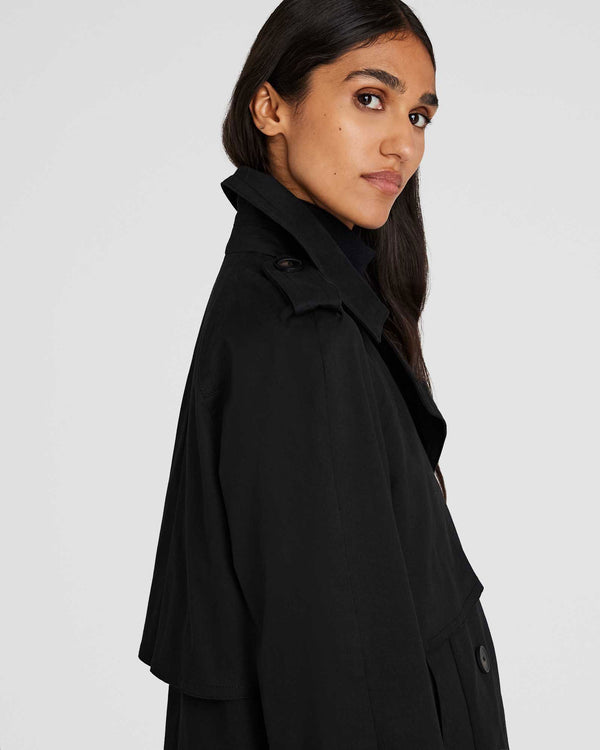 Club Monaco Cropped Trench Black
