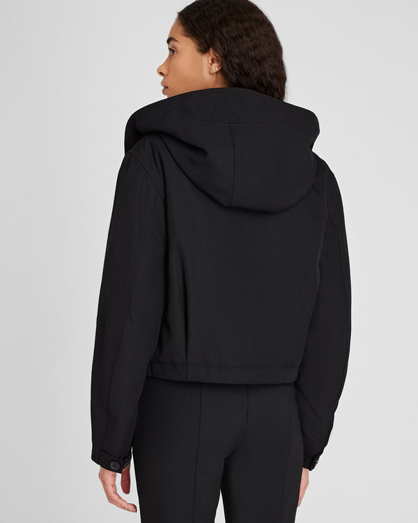Club Monaco Cropped Wool Blend Parka Black