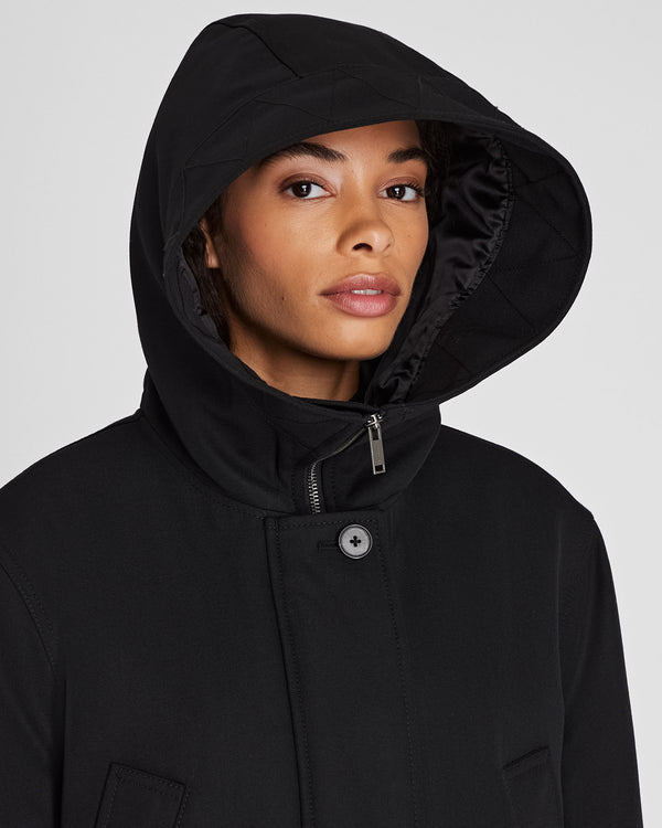 Club Monaco Cropped Wool Blend Parka Black
