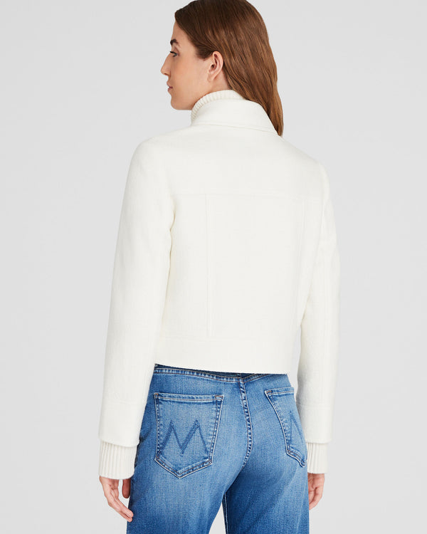 Club Monaco Cropped Wool Utility Jacket Off White